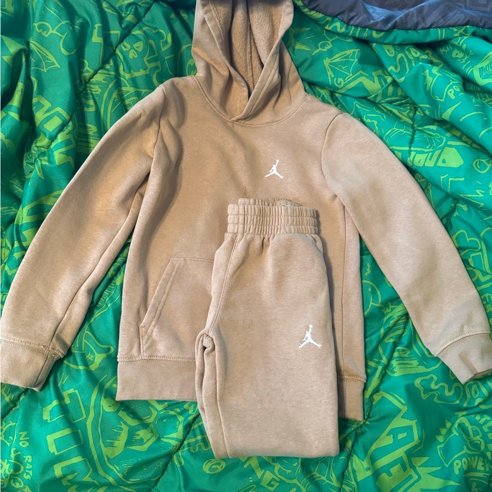 Jordan Tan Apparel with Red Logo